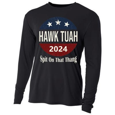 Bold Hawk Tuah Funny Statement Cooling Performance Long Sleeve Crew