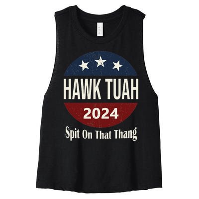 Bold Hawk Tuah Funny Statement Women's Racerback Cropped Tank