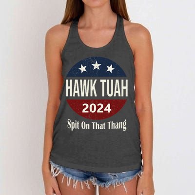 Bold Hawk Tuah Funny Statement Women's Knotted Racerback Tank