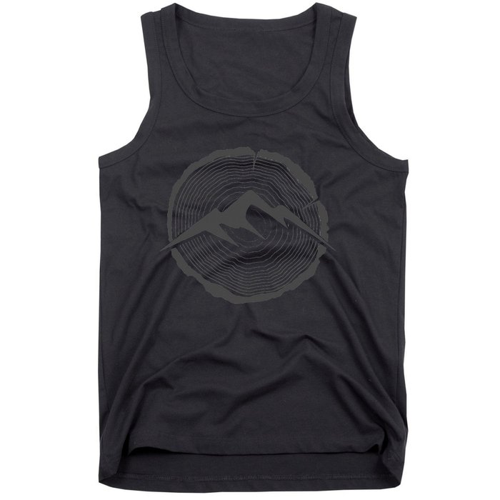 Backpacking Hiking Tree Rings Outdoor Camping Tank Top