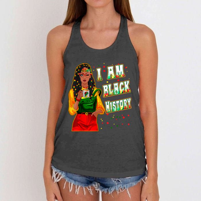 Black History T Shirts For Women Black History Month Decor Women's Knotted Racerback Tank