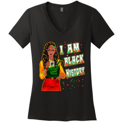 Black History T Shirts For Women Black History Month Decor Women's V-Neck T-Shirt