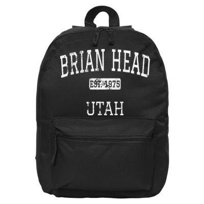 Brian Head Utah UT Vintage 16 in Basic Backpack
