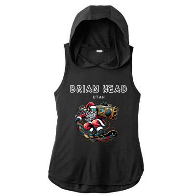 Brian Head Utah Cool Snowboard Christmas Santa Cool Gift Ladies PosiCharge Tri-Blend Wicking Draft Hoodie Tank