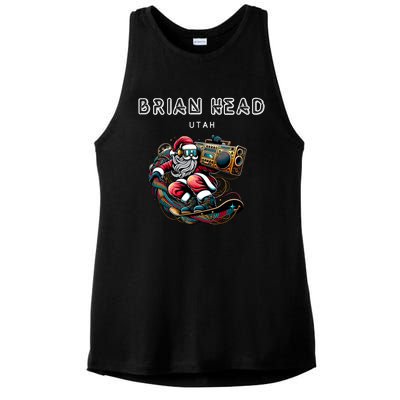 Brian Head Utah Cool Snowboard Christmas Santa Cool Gift Ladies PosiCharge Tri-Blend Wicking Tank