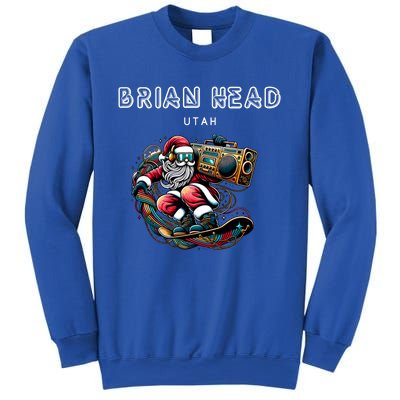 Brian Head Utah Cool Snowboard Christmas Santa Cool Gift Sweatshirt