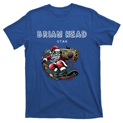 Brian Head Utah Cool Snowboard Christmas Santa Cool Gift T-Shirt