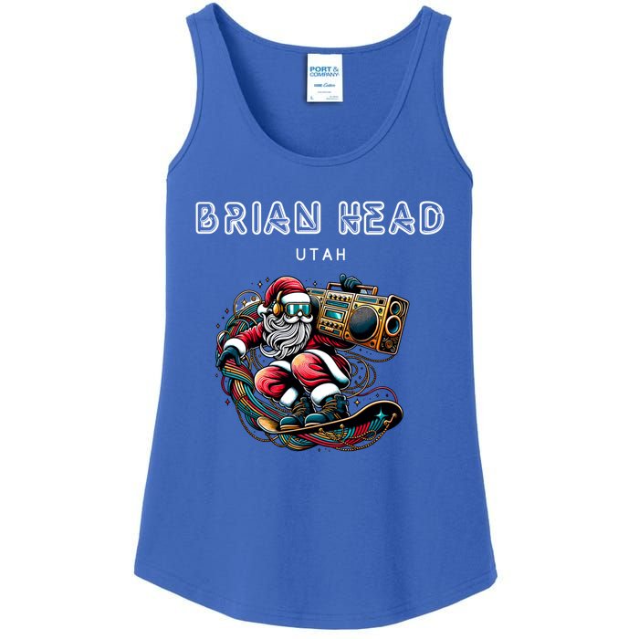 Brian Head Utah Cool Snowboard Christmas Santa Cool Gift Ladies Essential Tank