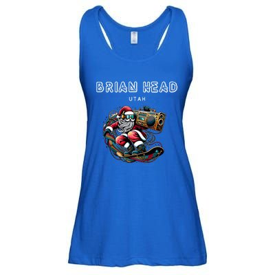 Brian Head Utah Cool Snowboard Christmas Santa Cool Gift Ladies Essential Flowy Tank