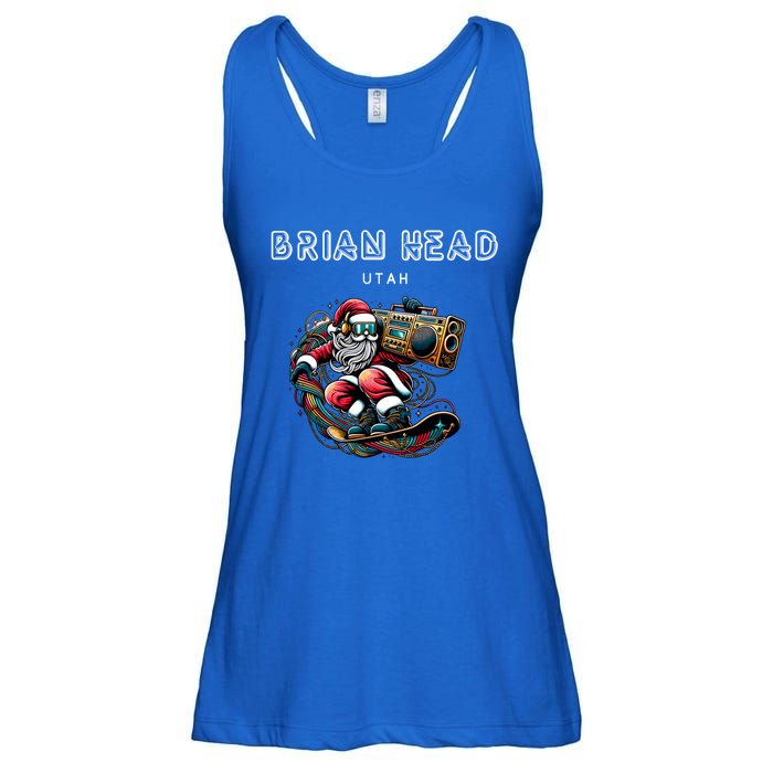 Brian Head Utah Cool Snowboard Christmas Santa Cool Gift Ladies Essential Flowy Tank