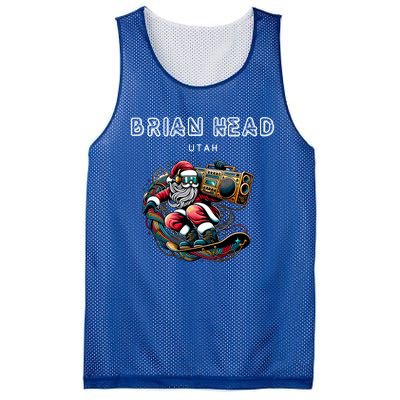 Brian Head Utah Cool Snowboard Christmas Santa Cool Gift Mesh Reversible Basketball Jersey Tank