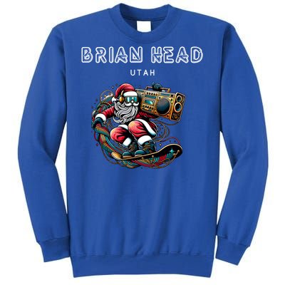 Brian Head Utah Cool Snowboard Christmas Santa Cool Gift Tall Sweatshirt