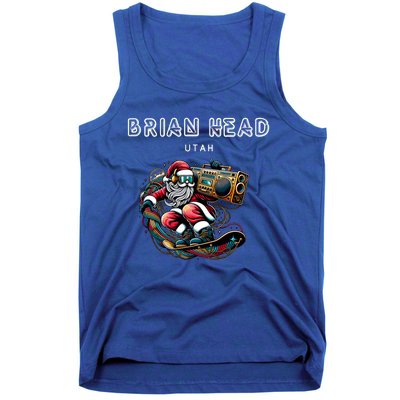 Brian Head Utah Cool Snowboard Christmas Santa Cool Gift Tank Top