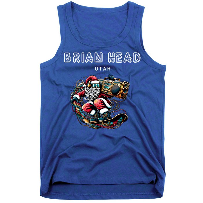 Brian Head Utah Cool Snowboard Christmas Santa Cool Gift Tank Top