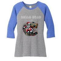 Brian Head Utah Cool Snowboard Christmas Santa Cool Gift Women's Tri-Blend 3/4-Sleeve Raglan Shirt