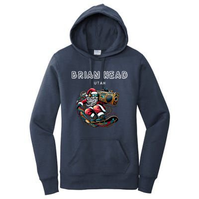 Brian Head Utah Cool Snowboard Christmas Santa Cool Gift Women's Pullover Hoodie