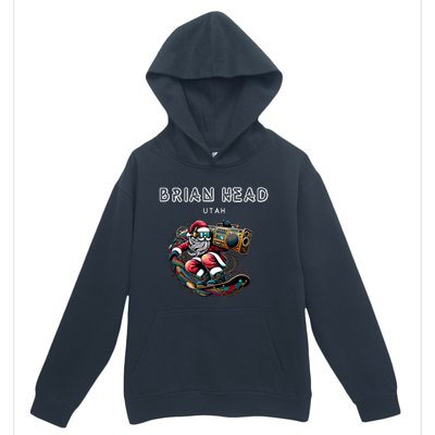 Brian Head Utah Cool Snowboard Christmas Santa Cool Gift Urban Pullover Hoodie