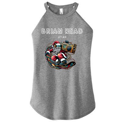 Brian Head Utah Cool Snowboard Christmas Santa Cool Gift Women's Perfect Tri Rocker Tank