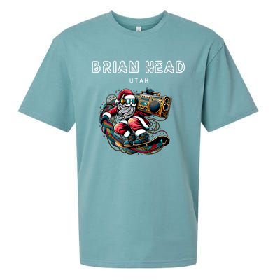 Brian Head Utah Cool Snowboard Christmas Santa Cool Gift Sueded Cloud Jersey T-Shirt