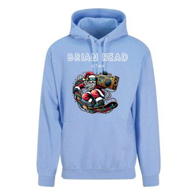 Brian Head Utah Cool Snowboard Christmas Santa Cool Gift Unisex Surf Hoodie