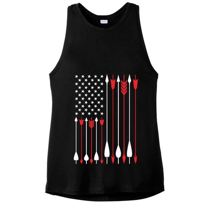 Bow Hunting Usa American Flag Archery Cute Gift Bow Hunter Ladies PosiCharge Tri-Blend Wicking Tank