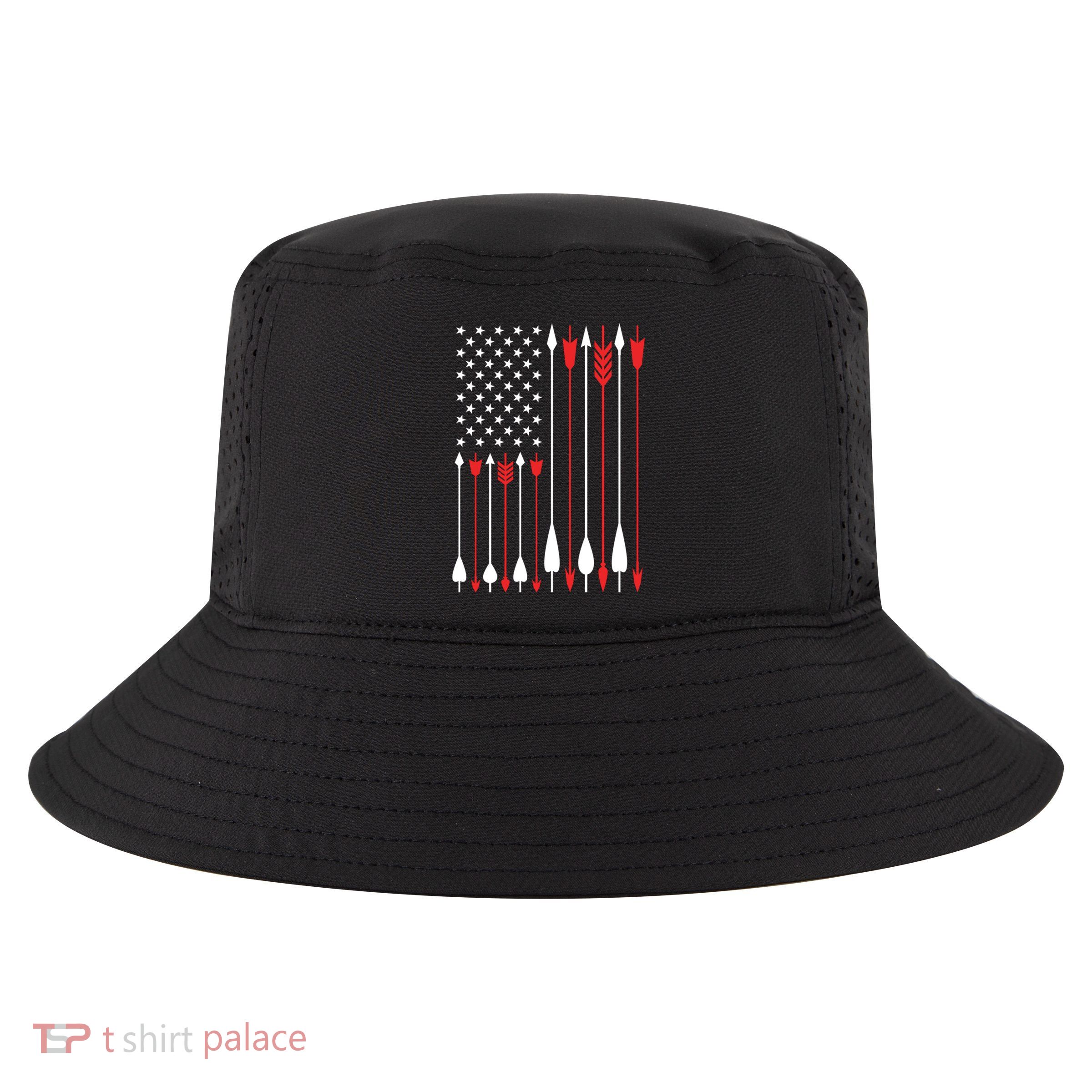 Bow Hunting Usa American Flag Archery Cute Gift Bow Hunter Cool Comfort Performance Bucket Hat