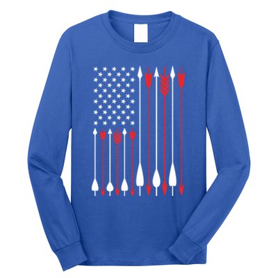 Bow Hunting Usa American Flag Archery Cute Gift Bow Hunter Long Sleeve Shirt