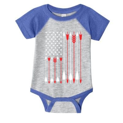 Bow Hunting Usa American Flag Archery Cute Gift Bow Hunter Infant Baby Jersey Bodysuit