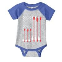Bow Hunting Usa American Flag Archery Cute Gift Bow Hunter Infant Baby Jersey Bodysuit