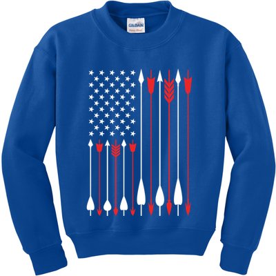 Bow Hunting Usa American Flag Archery Cute Gift Bow Hunter Kids Sweatshirt