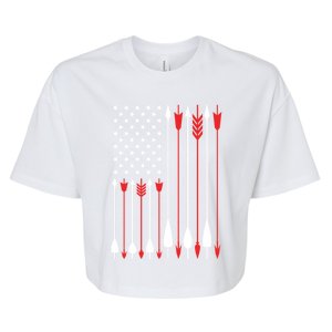 Bow Hunting Usa American Flag Archery Cute Gift Bow Hunter Bella+Canvas Jersey Crop Tee