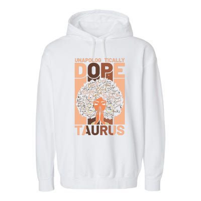 Black History Unapologetically Dope Taurus Melanin Horoscope Garment-Dyed Fleece Hoodie