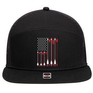 Bow Hunting USA American Flag Archery Hoodie Bow Hunter 7 Panel Mesh Trucker Snapback Hat