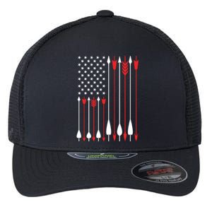 Bow Hunting USA American Flag Archery Hoodie Bow Hunter Flexfit Unipanel Trucker Cap