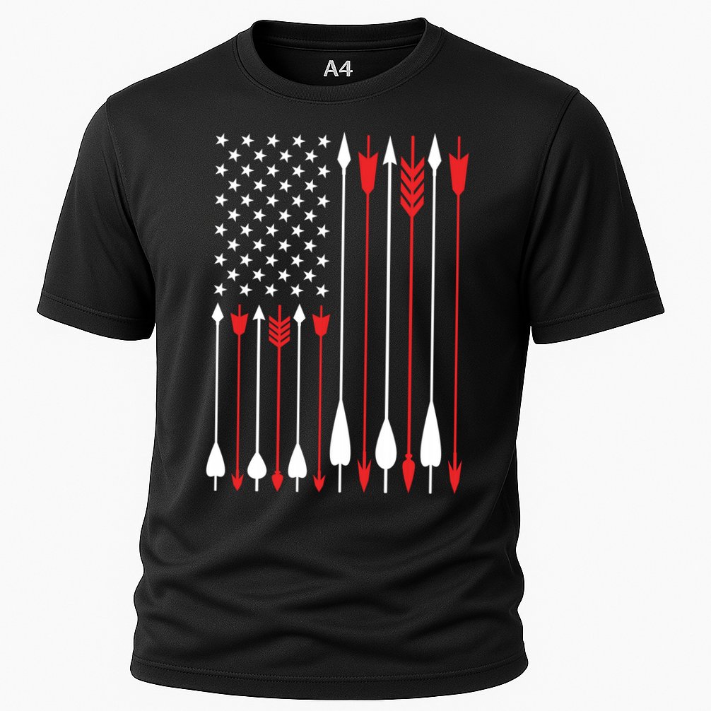 Bow Hunting USA American Flag Archery Hoodie Bow Hunter Cooling Performance Crew T-Shirt