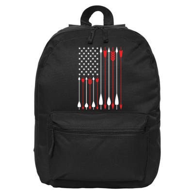 Bow Hunting USA American Flag Archery Hoodie Bow Hunter 16 in Basic Backpack
