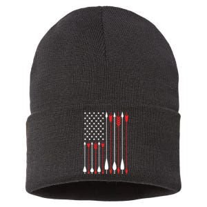 Bow Hunting USA American Flag Archery Hoodie Bow Hunter Sustainable Knit Beanie