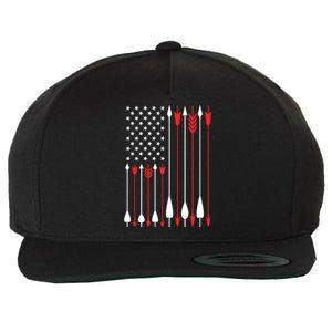 Bow Hunting USA American Flag Archery Hoodie Bow Hunter Wool Snapback Cap