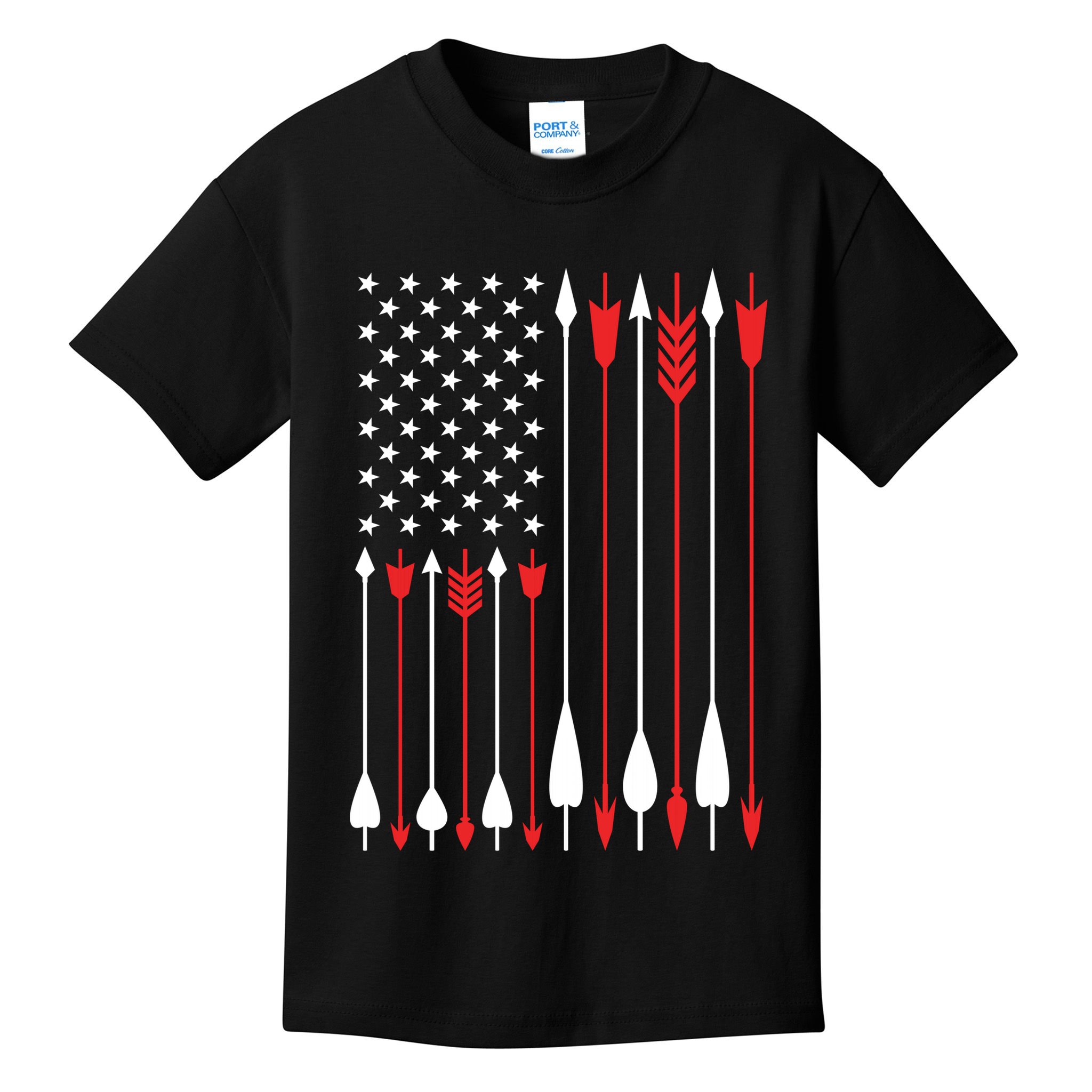 Bow Hunting USA American Flag Archery Hoodie Bow Hunter Kids T-Shirt
