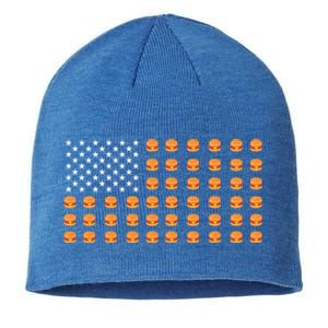 Burger Hamburger Usa American Flag 4th Of July Meaningful Gift Sustainable Beanie