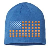 Burger Hamburger Usa American Flag 4th Of July Meaningful Gift Sustainable Beanie