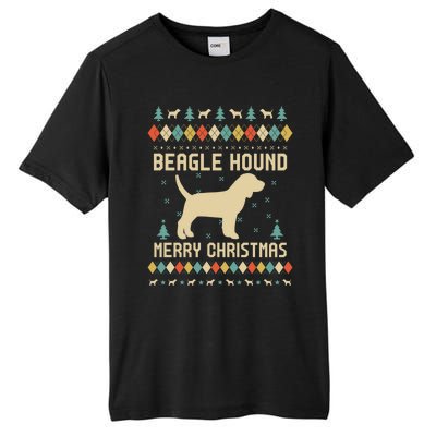 Beagle Hound Ugly Christmas Sweater Vinatge Retro Gift Tall Fusion ChromaSoft Performance T-Shirt