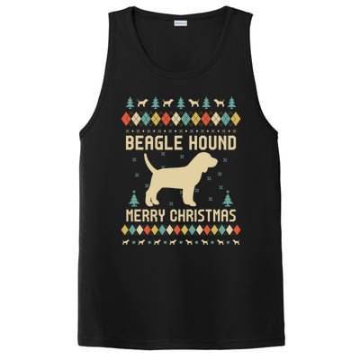 Beagle Hound Ugly Christmas Sweater Vinatge Retro Gift PosiCharge Competitor Tank