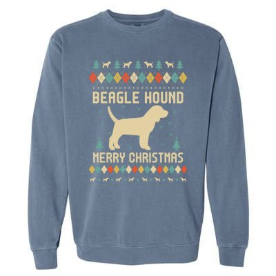 Beagle Hound Ugly Christmas Sweater Vinatge Retro Gift Garment-Dyed Sweatshirt