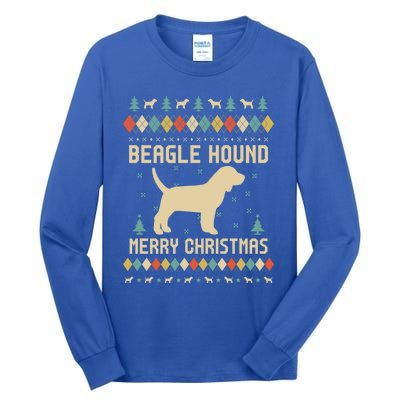 Beagle Hound Ugly Christmas Sweater Vinatge Retro Gift Tall Long Sleeve T-Shirt