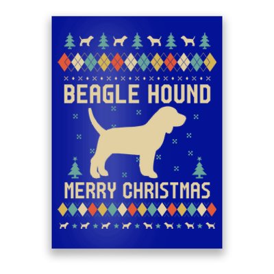 Beagle Hound Ugly Christmas Sweater Vinatge Retro Gift Poster