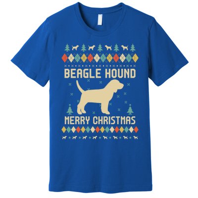 Beagle Hound Ugly Christmas Sweater Vinatge Retro Gift Premium T-Shirt