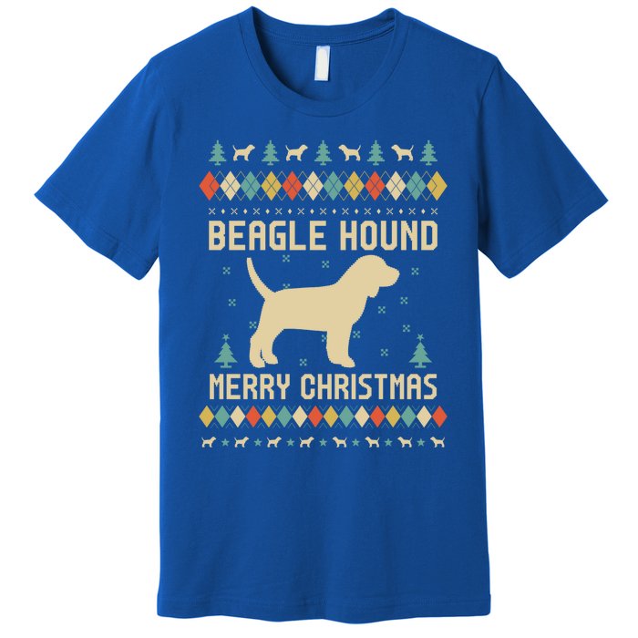 Beagle Hound Ugly Christmas Sweater Vinatge Retro Gift Premium T-Shirt