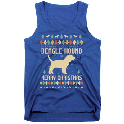 Beagle Hound Ugly Christmas Sweater Vinatge Retro Gift Tank Top