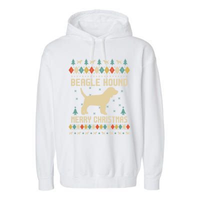 Beagle Hound Ugly Christmas Sweater Vinatge Retro Gift Garment-Dyed Fleece Hoodie